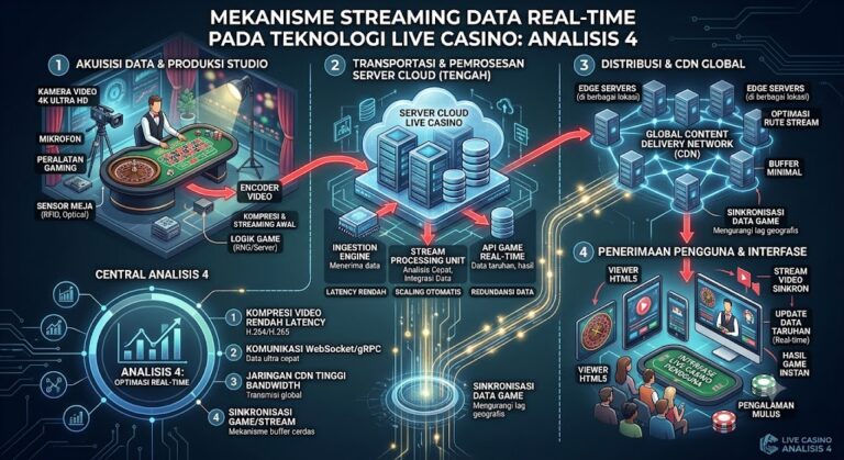 Mekanisme streaming data real-time pada Teknologi Live Casino Analisis 4